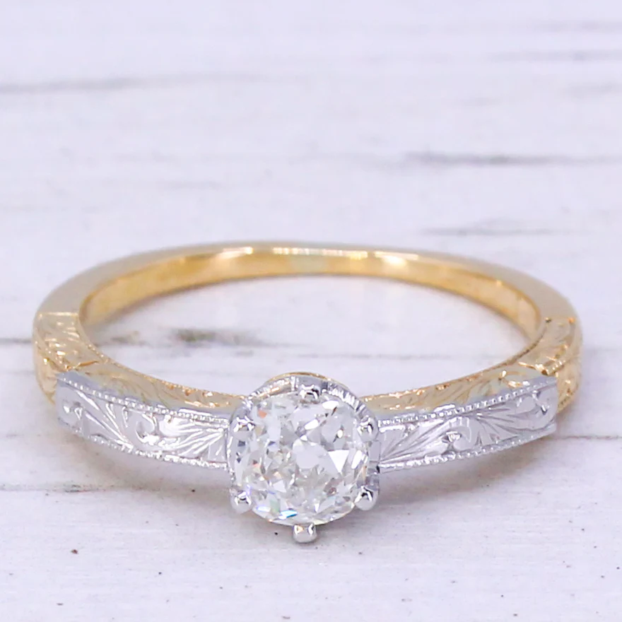 Edwardian 0.63 Carat Old Cut Diamond Engagement Ring, circa 1910 - Image 3