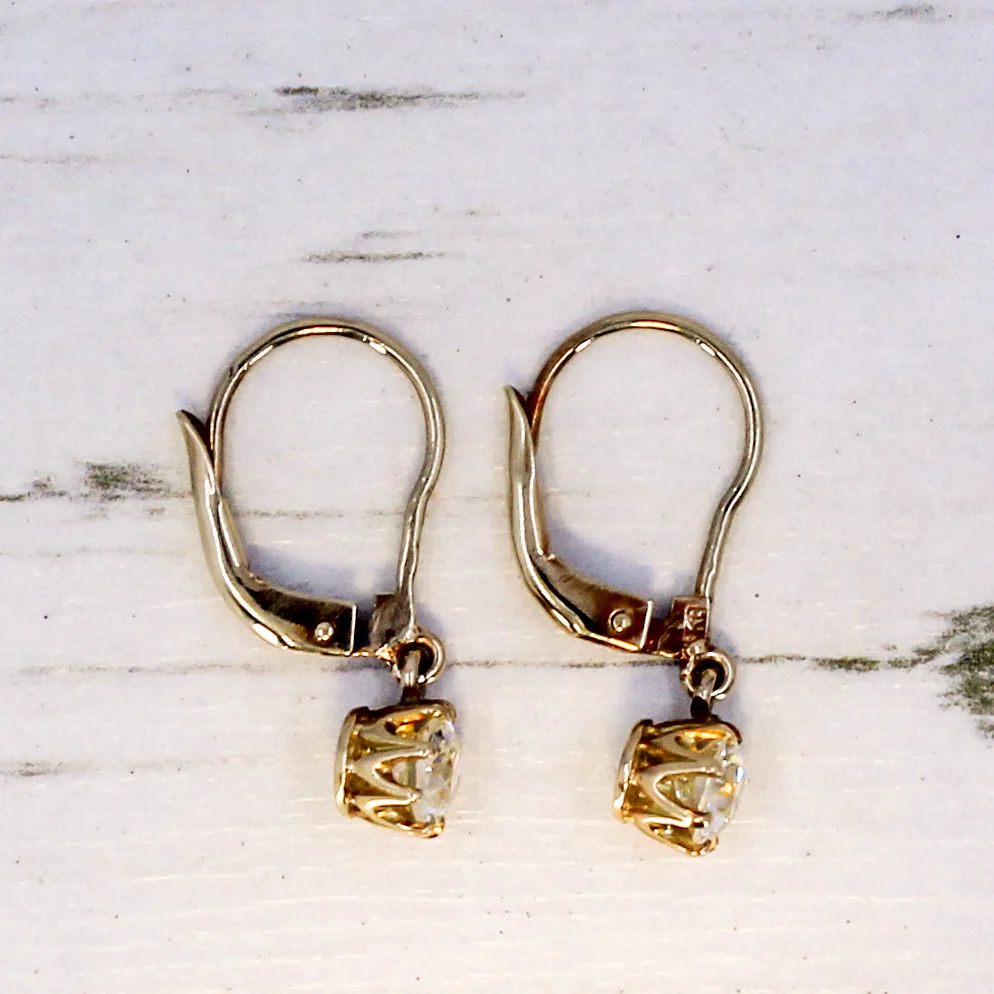 Edwardian 1.01 Carat Old Cut Diamond Drop Earrings, circa 1910 - Image 7