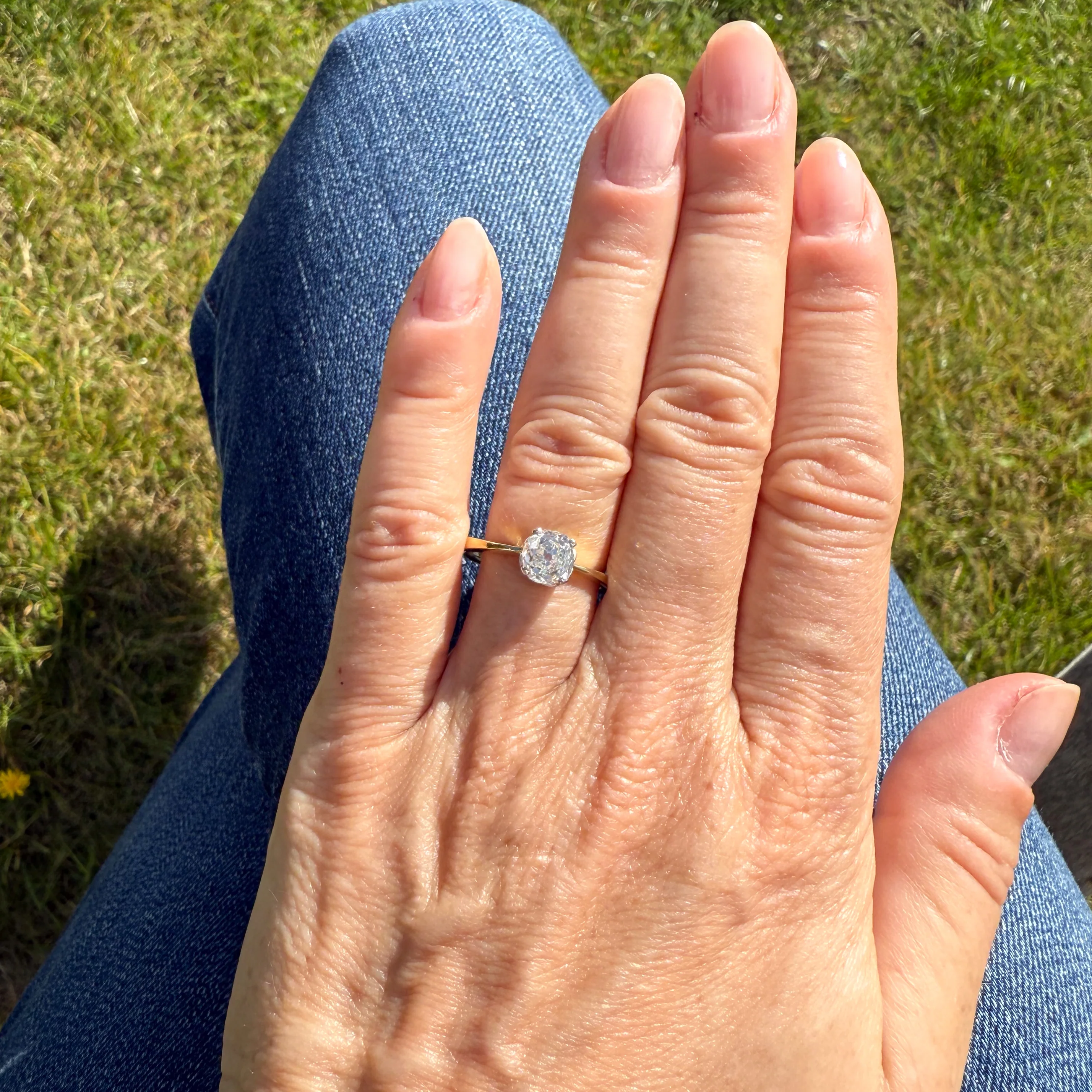 Edwardian 1.19 Carat Old Cut Diamond Engagement Ring, circa 1910 - Image 8