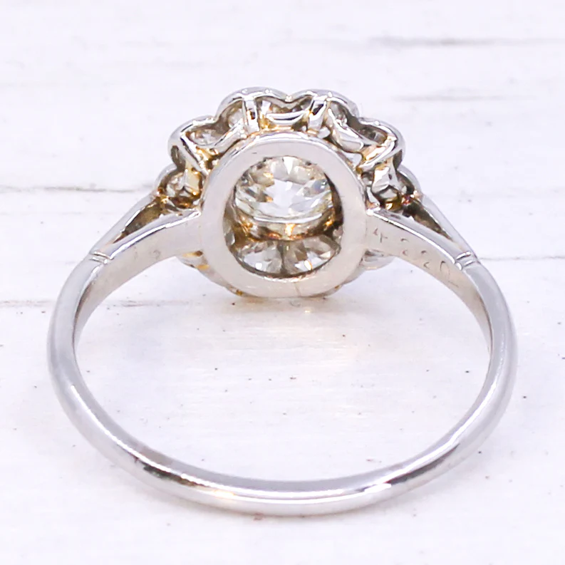Edwardian 1.35 Carat Old Cut Diamond Cluster Ring, circa 1910 - Image 5