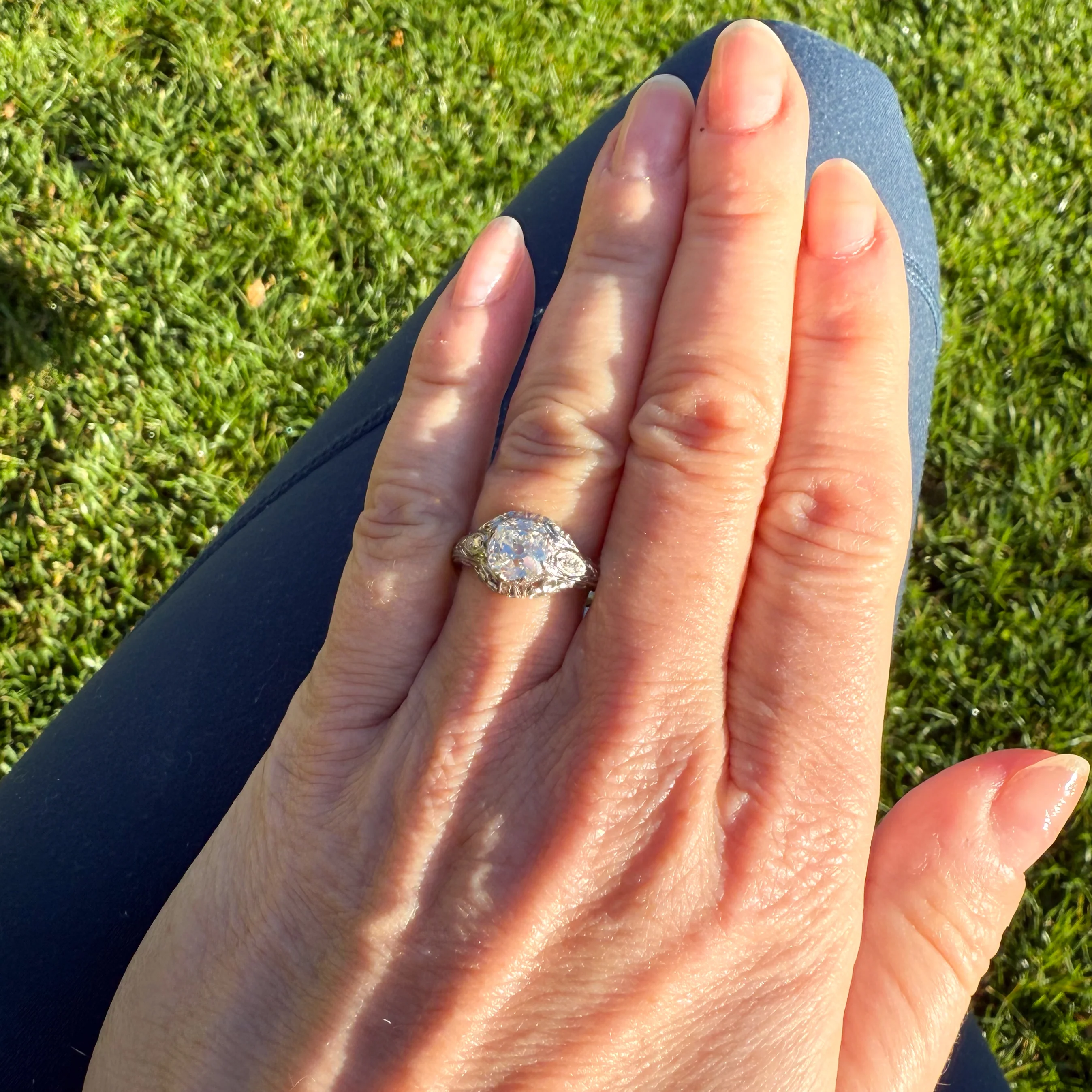 Edwardian 1.85 Carat Old Cut Diamond Engagement Ring, circa 1910 - Image 8