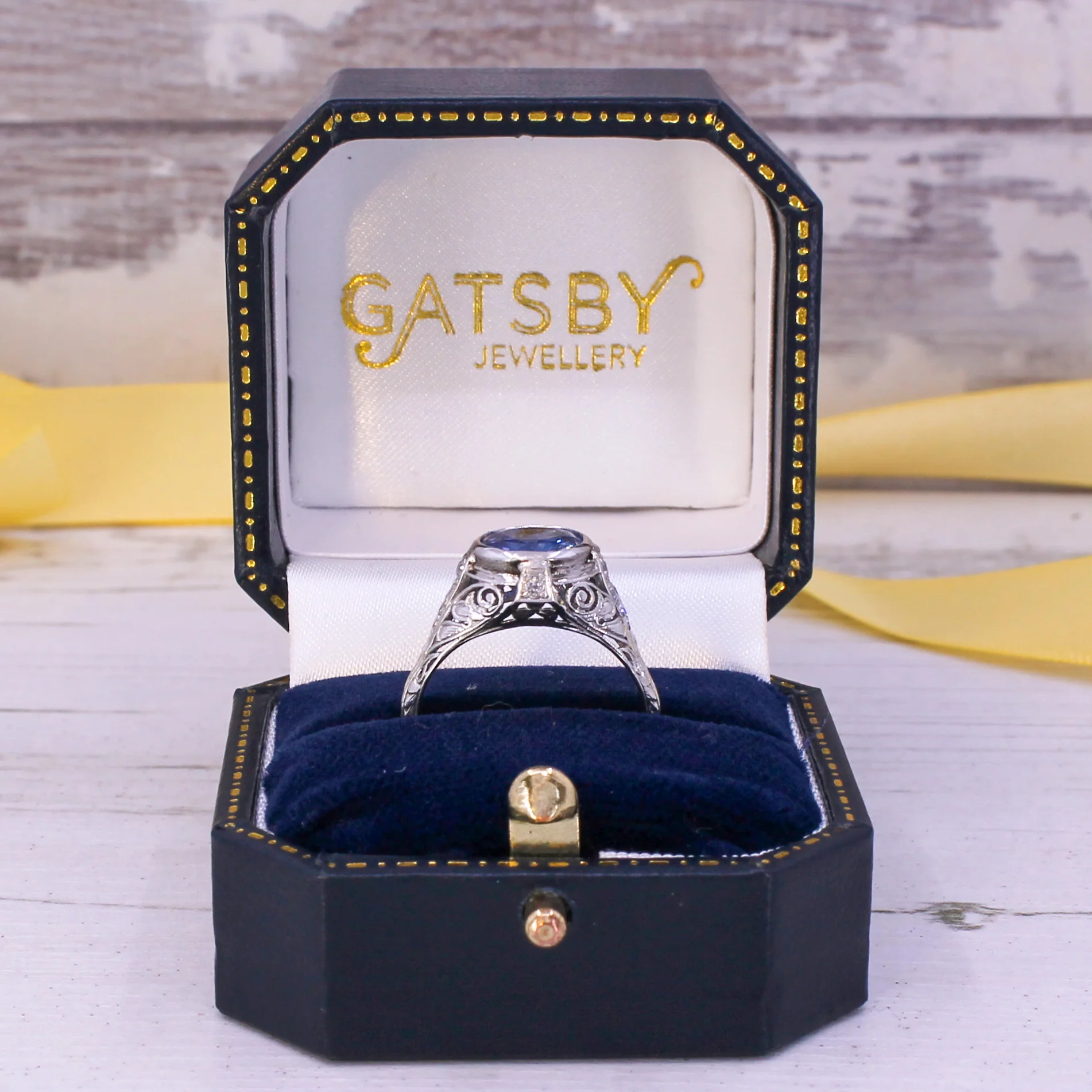 Edwardian 2.14 Carat Sapphire Solitarie Ring, circa 1910 - Image 9