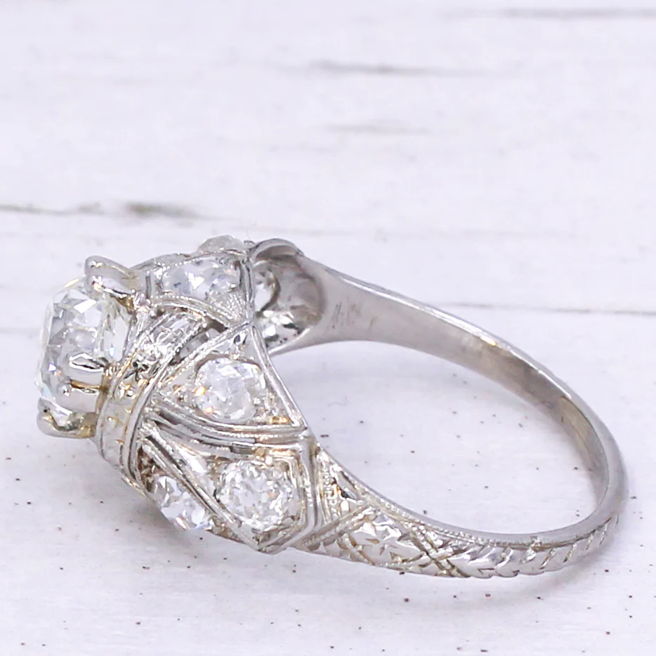 Edwardian 2.51 Carat Old Cut Diamond Engagement Ring, circa 1910 - Image 4