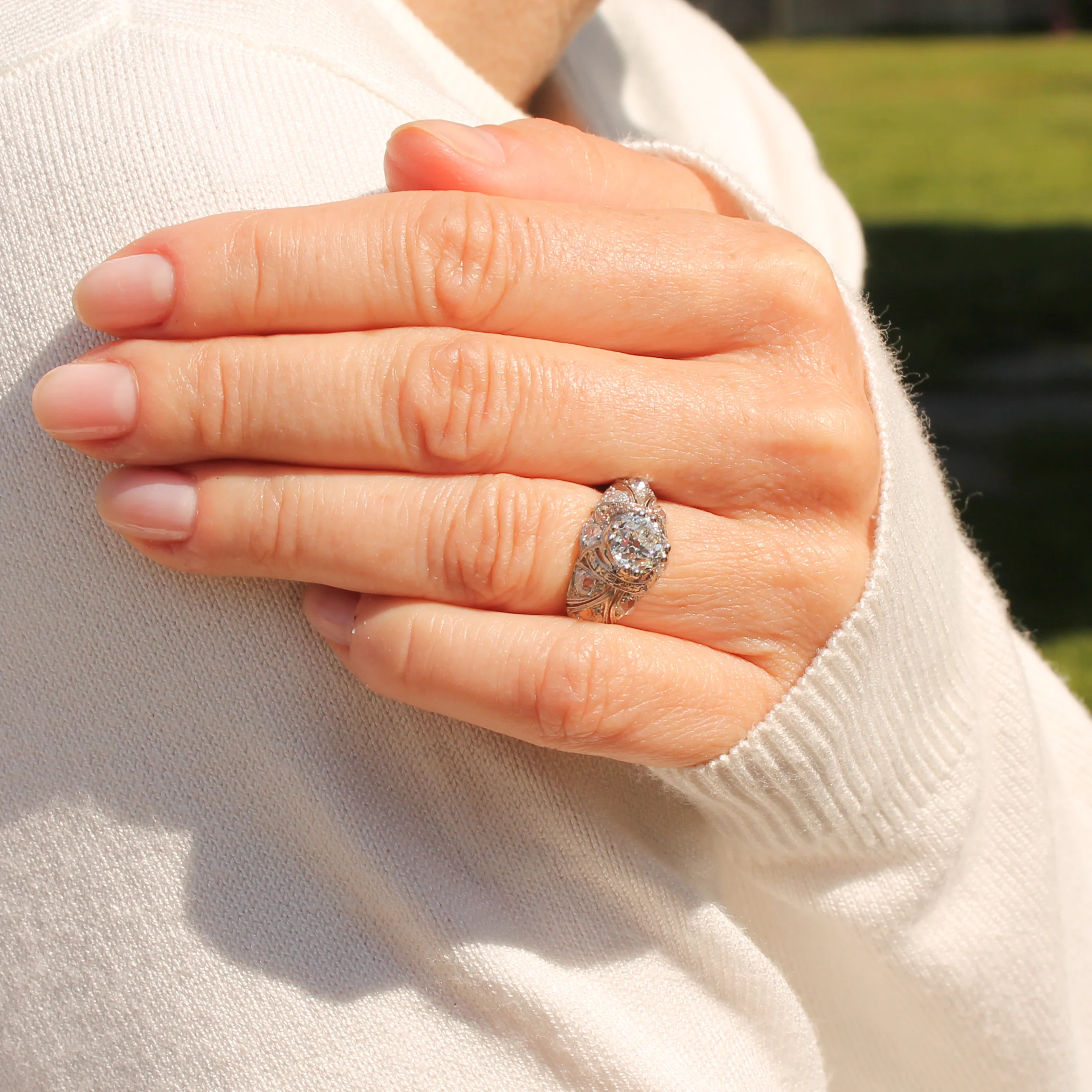 Edwardian 2.51 Carat Old Cut Diamond Engagement Ring, circa 1910 - Image 7
