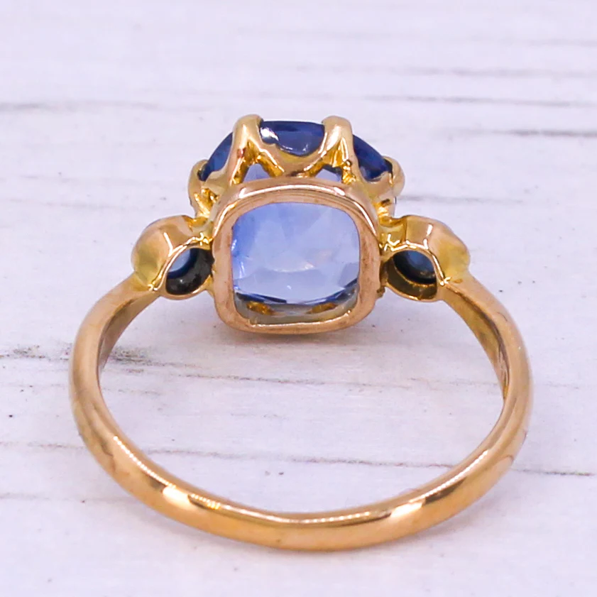 Edwardian 3.52 Carat Ceylon Sapphire Ring, dated 1912 - Image 5