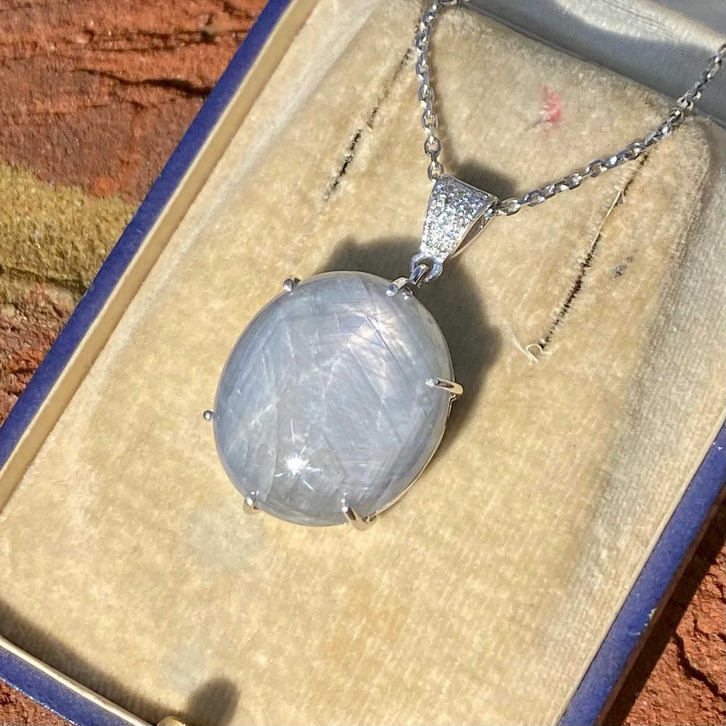 Edwardian 48.84 Carat Natural Grey Star Sapphire Pendant, circa 1910 - Image 10