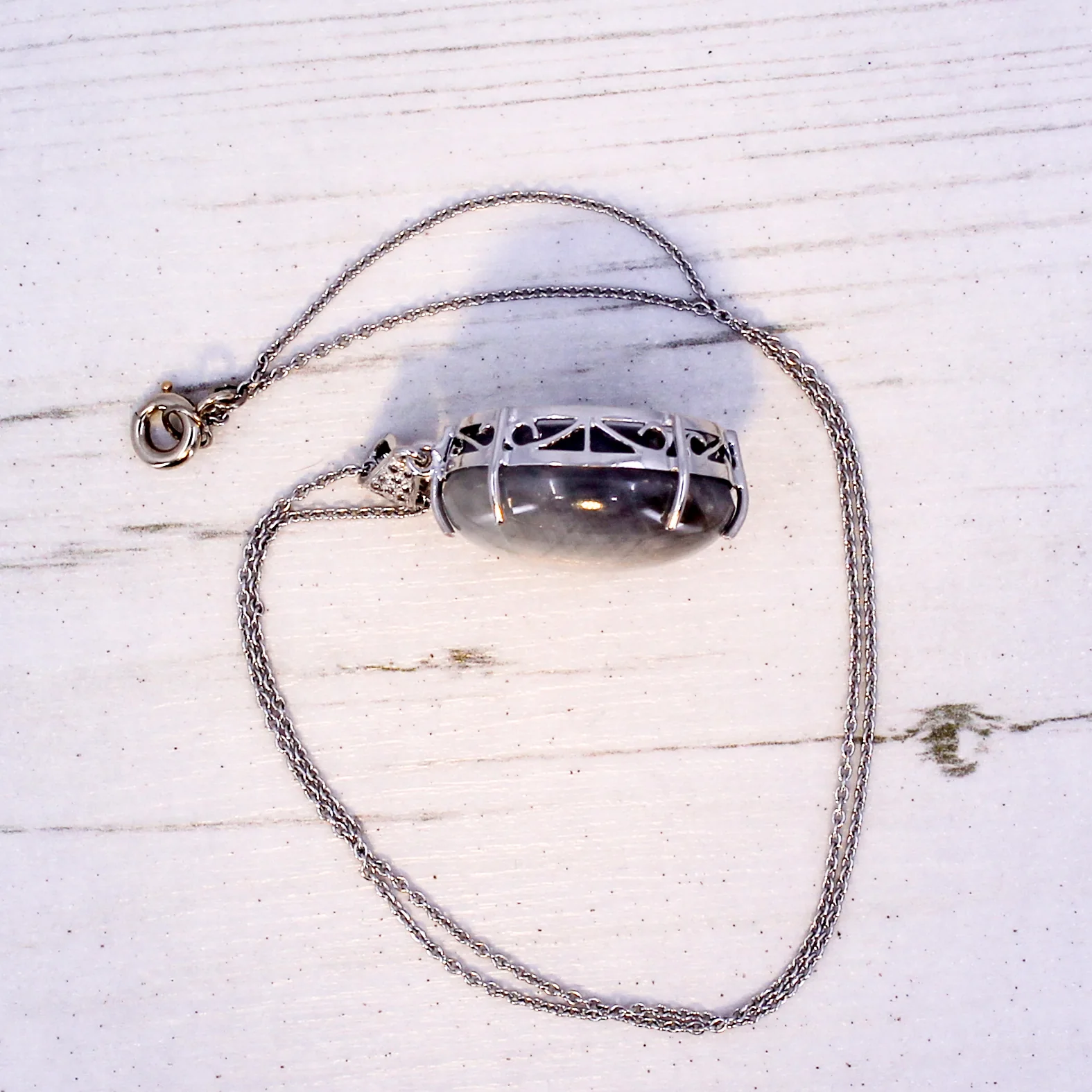 Edwardian 48.84 Carat Natural Grey Star Sapphire Pendant, circa 1910 - Image 8