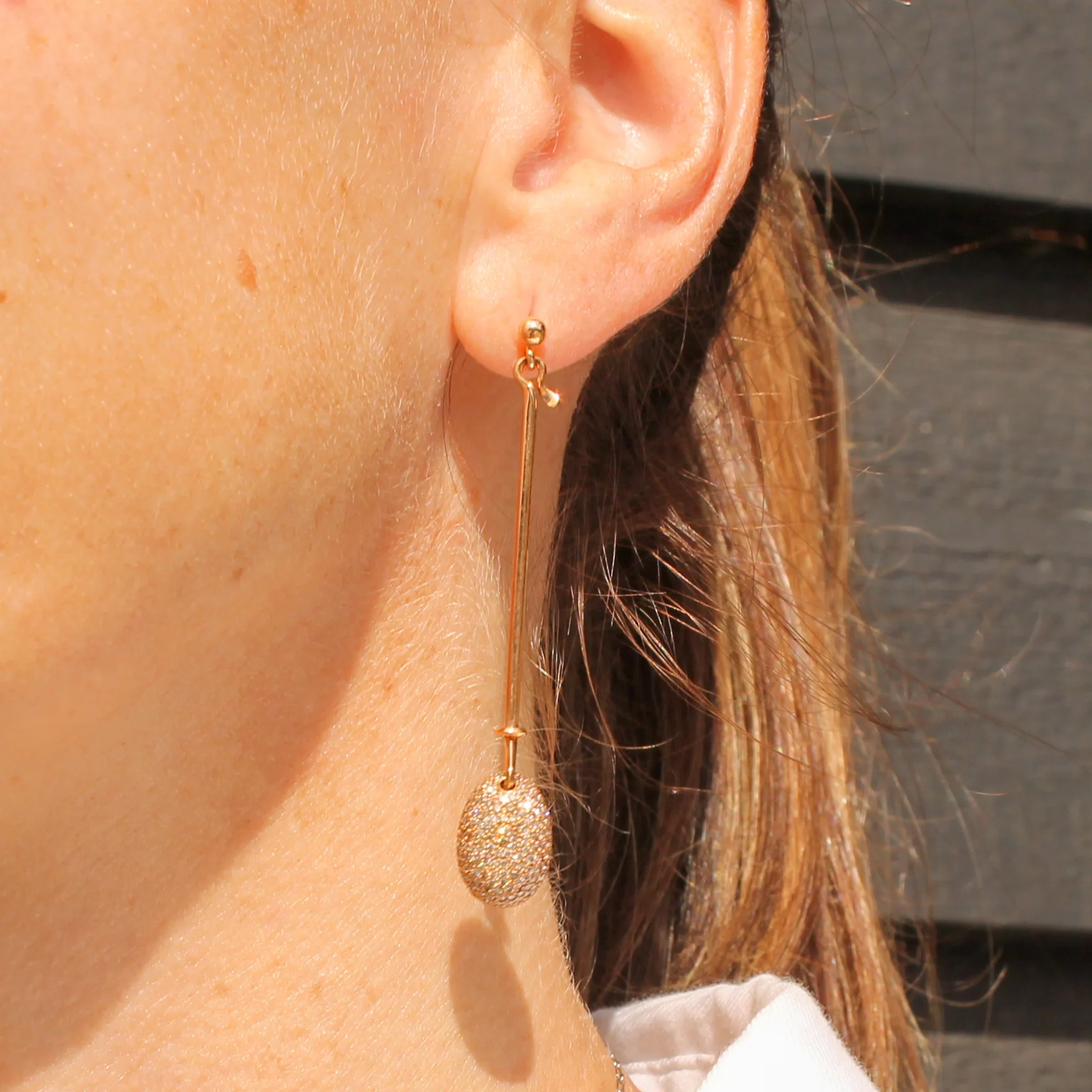 GEORG JENSEN Dew Drop Diamond Earrings, 18k Rose Gold - Image 3