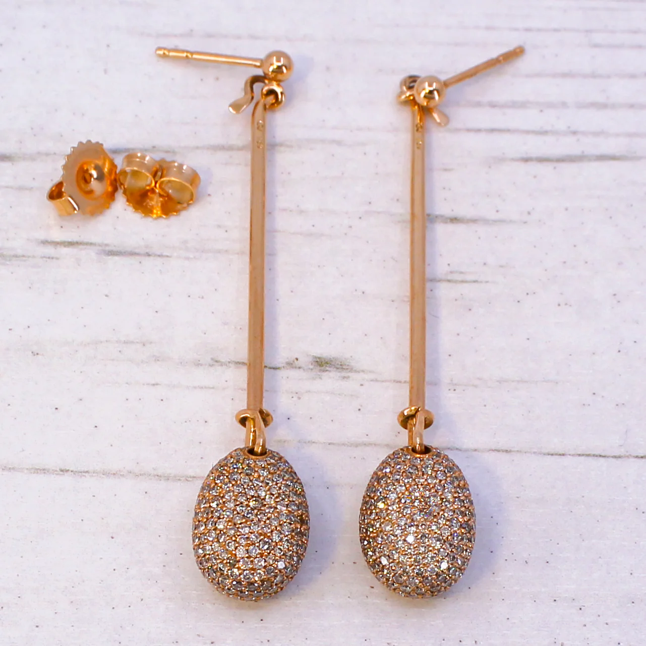 GEORG JENSEN Dew Drop Diamond Earrings, 18k Rose Gold - Image 4