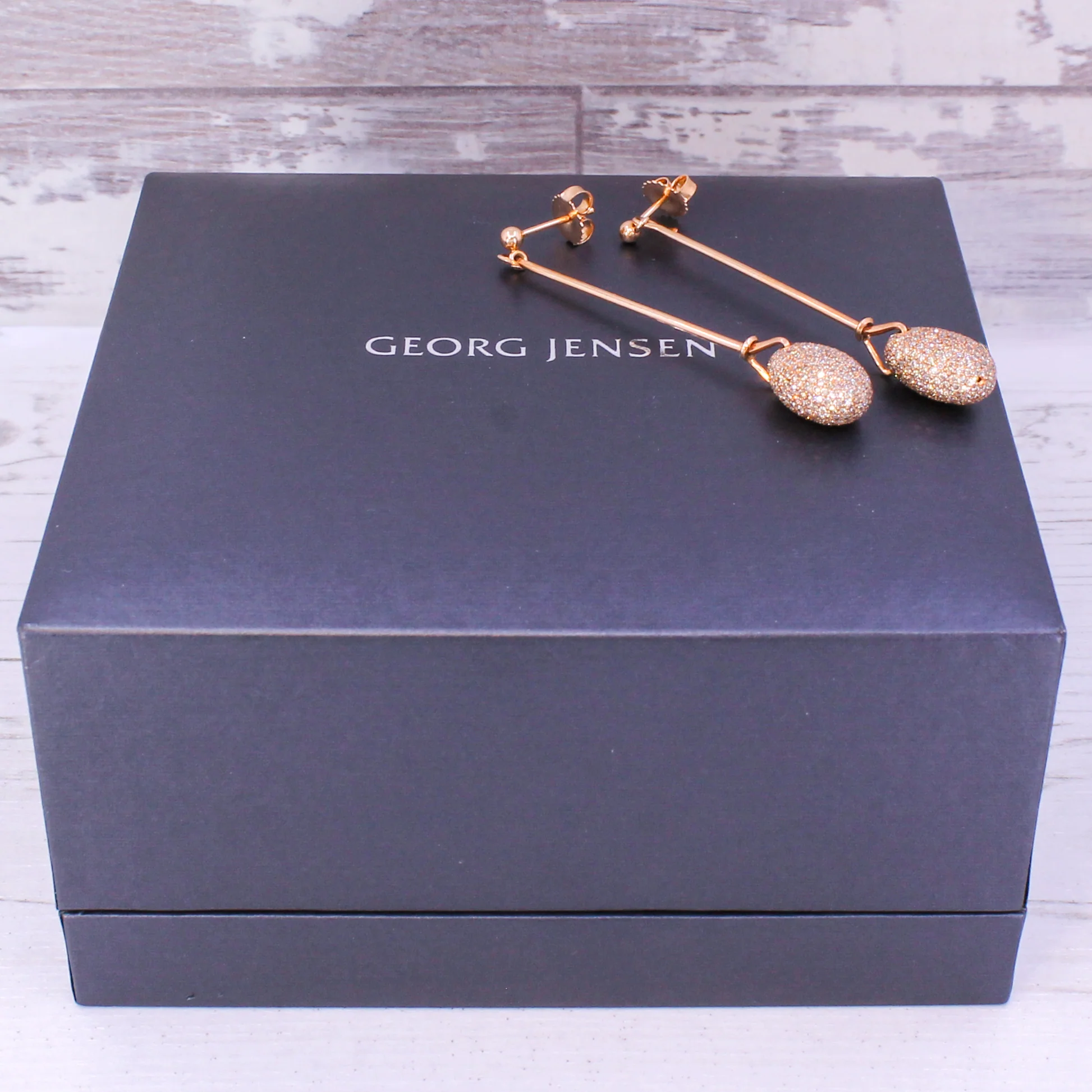 GEORG JENSEN Dew Drop Diamond Earrings, 18k Rose Gold - Image 8