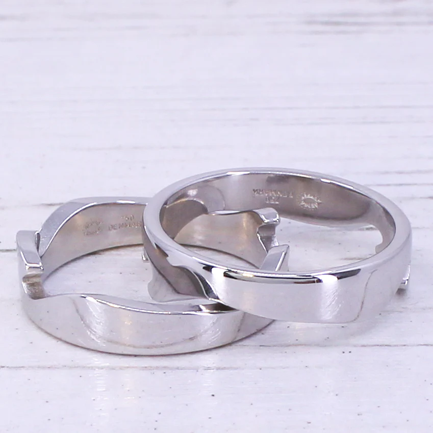 GEORG JENSEN Fusion Two Piece Ring, 18k White Gold, size W - Image 3