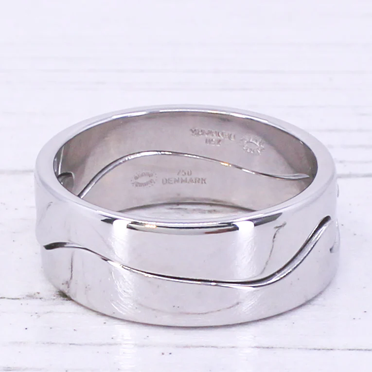 GEORG JENSEN Fusion Two Piece Ring, 18k White Gold, size W - Image 5