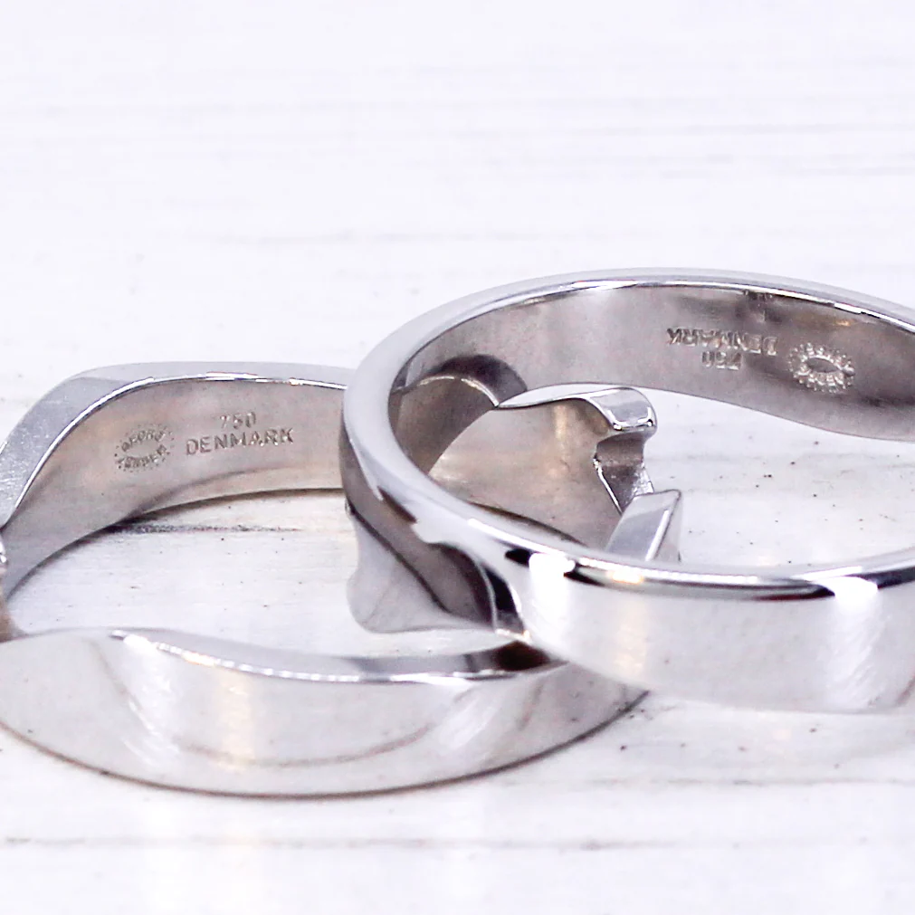 GEORG JENSEN Fusion Two Piece Ring, 18k White Gold, size W - Image 7