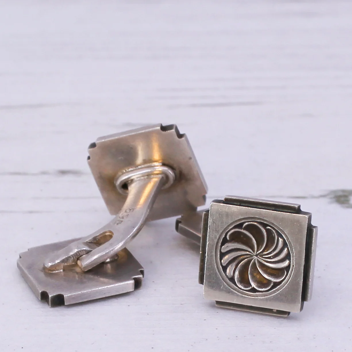 GEORG JENSEN Silver Cufflinks by Henry Pilstrup, circa 1955 - Image 3