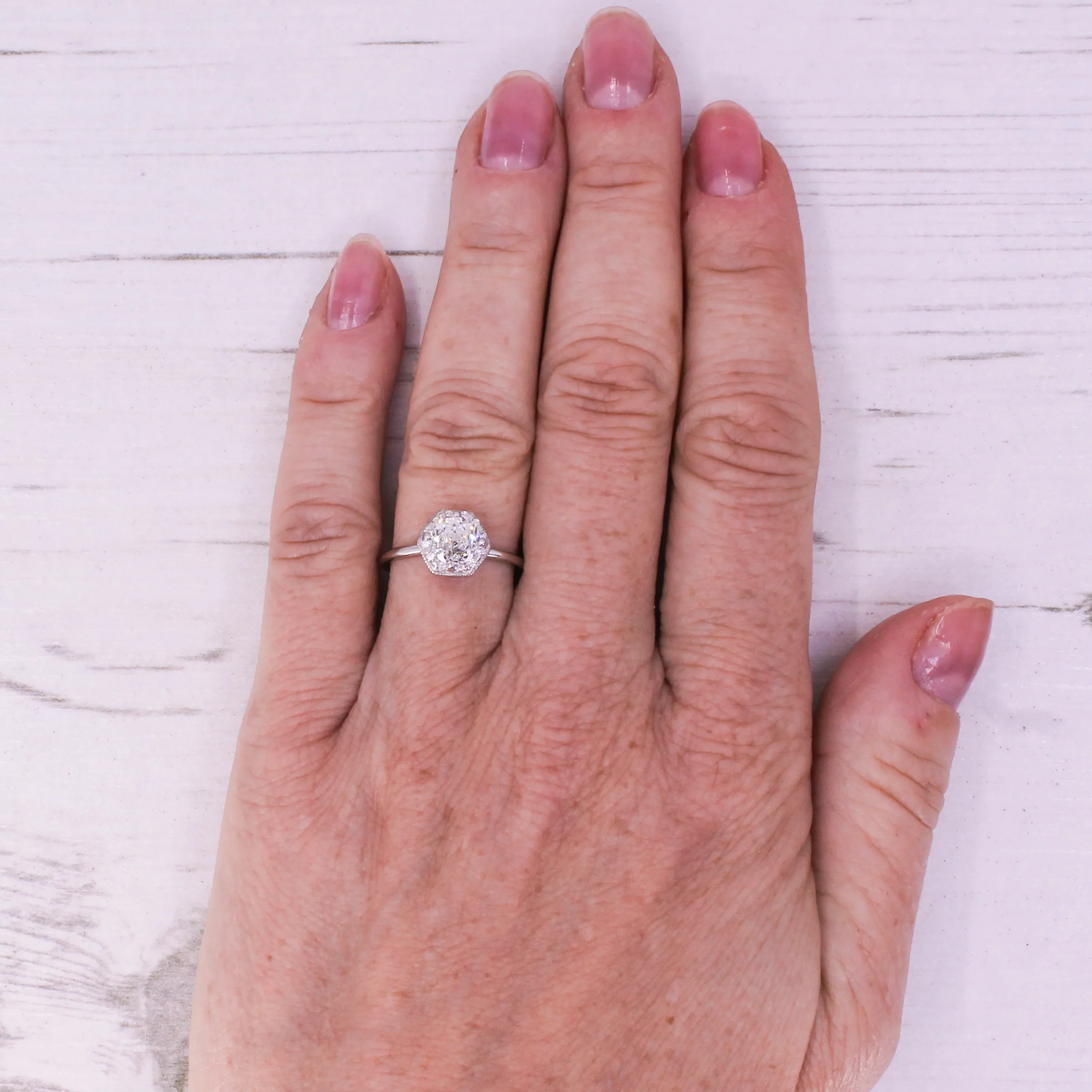 Late 20th Century 1.00 Carat Rose Cut Diamond Solitaire Ring, circa 1980 - Image 7