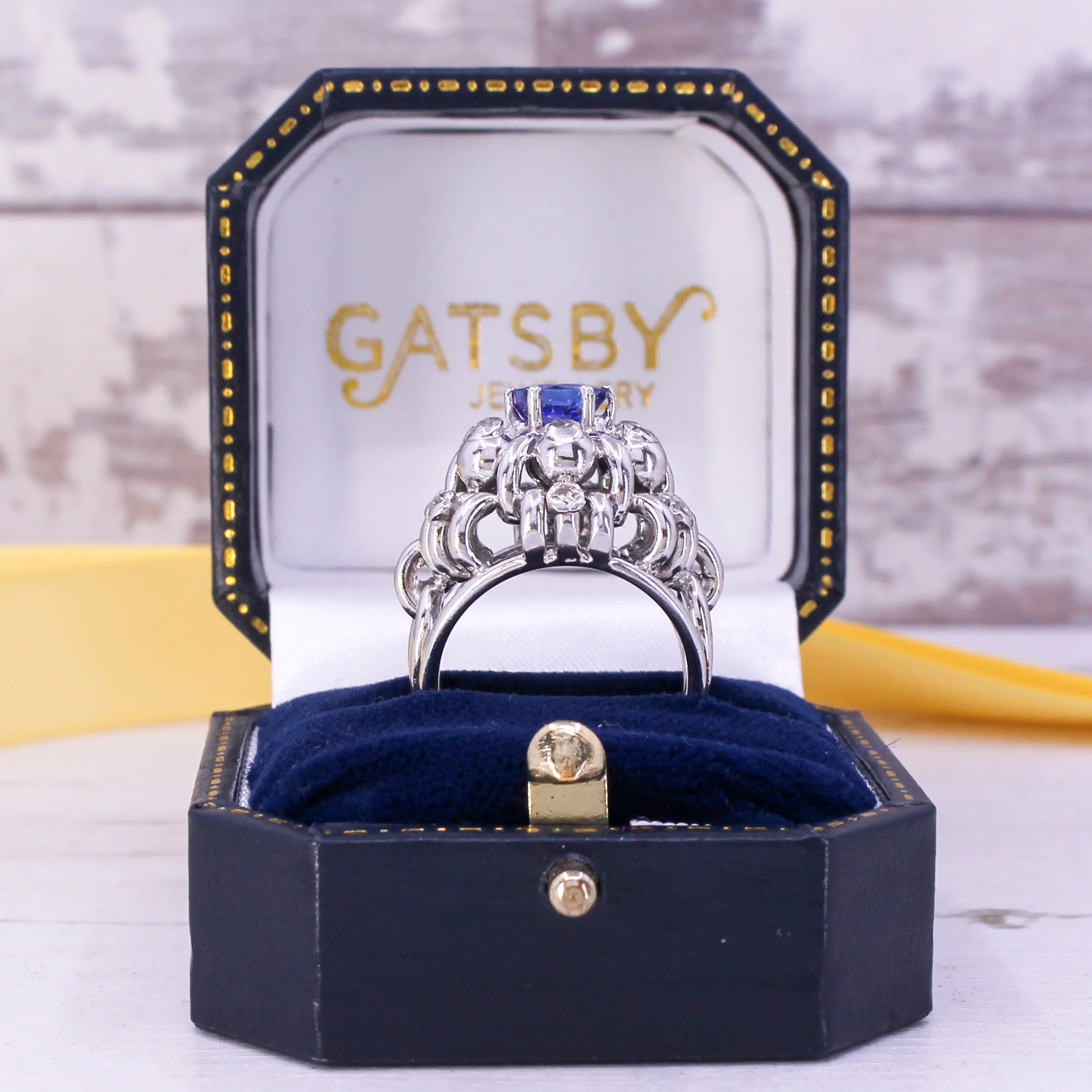 Late 20th Century 1.23 Carat Tanzanite & Diamond Cocktail Ring, circa 1975 - Image 9