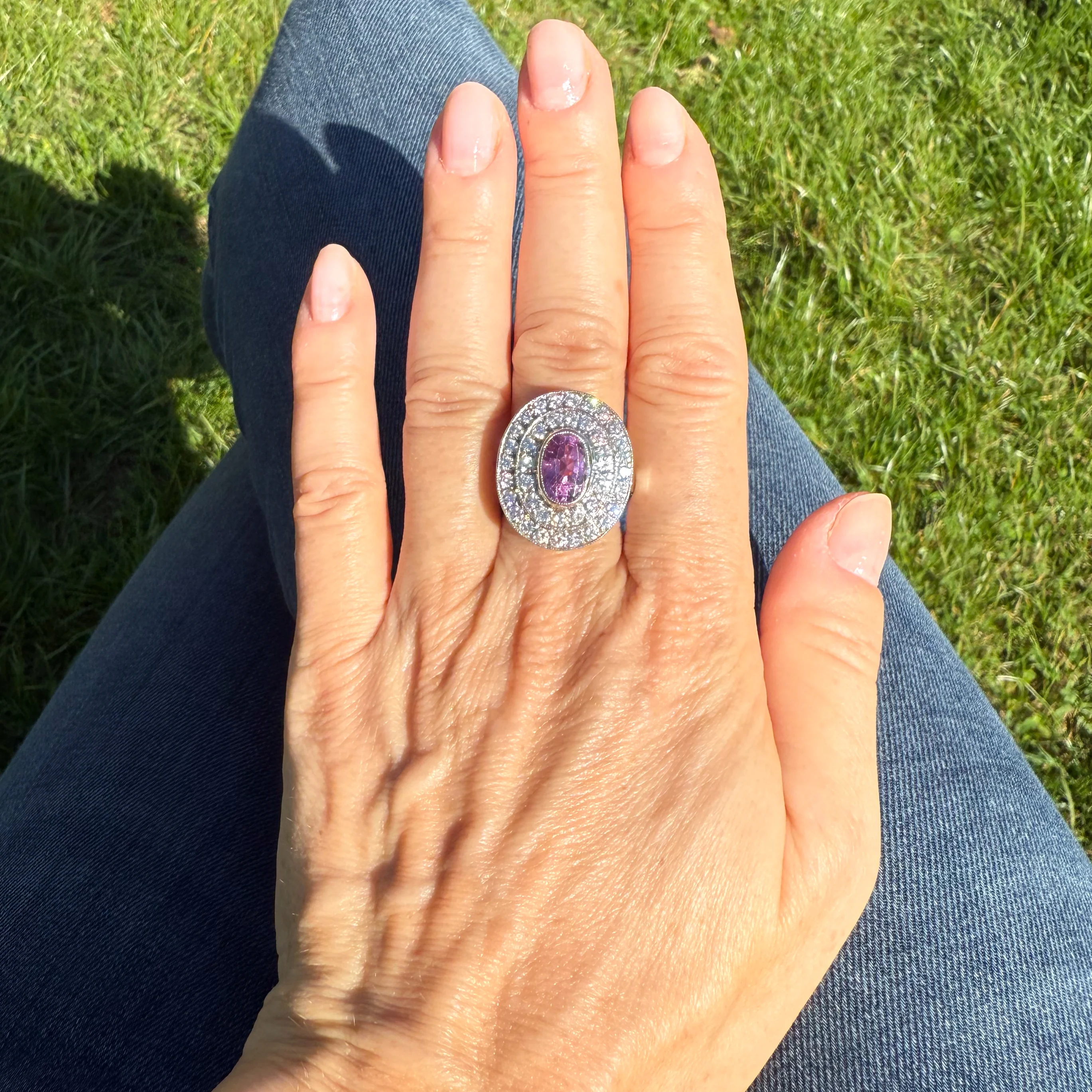 Late 20th Century 2.80 Carat Ceylon Purple Sapphire & Diamond Ring, circa 1970 - Image 8