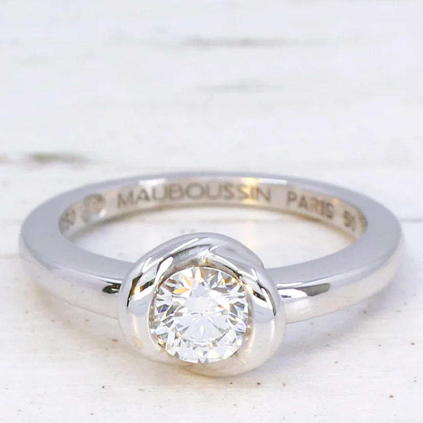 MAUBOUSSIN "Swan" 0.50 Carat Diamond Solitaire Ring, circa 2005 - Image 3