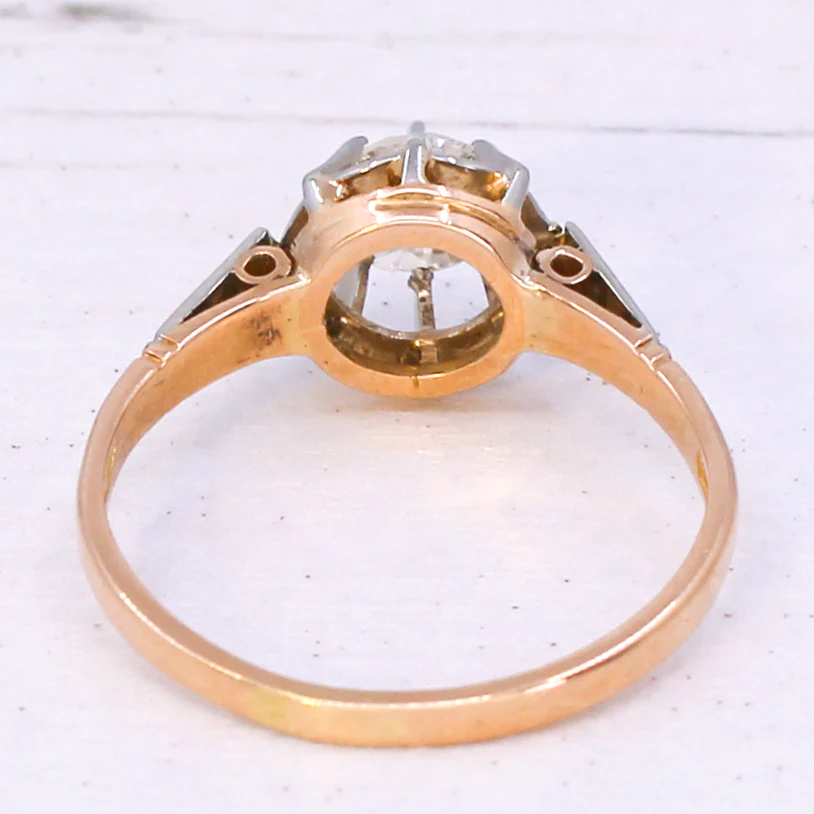 Mid Century 0.35 Carat Rose Cut Diamond Solitaire Ring, circa 1950 - Image 4