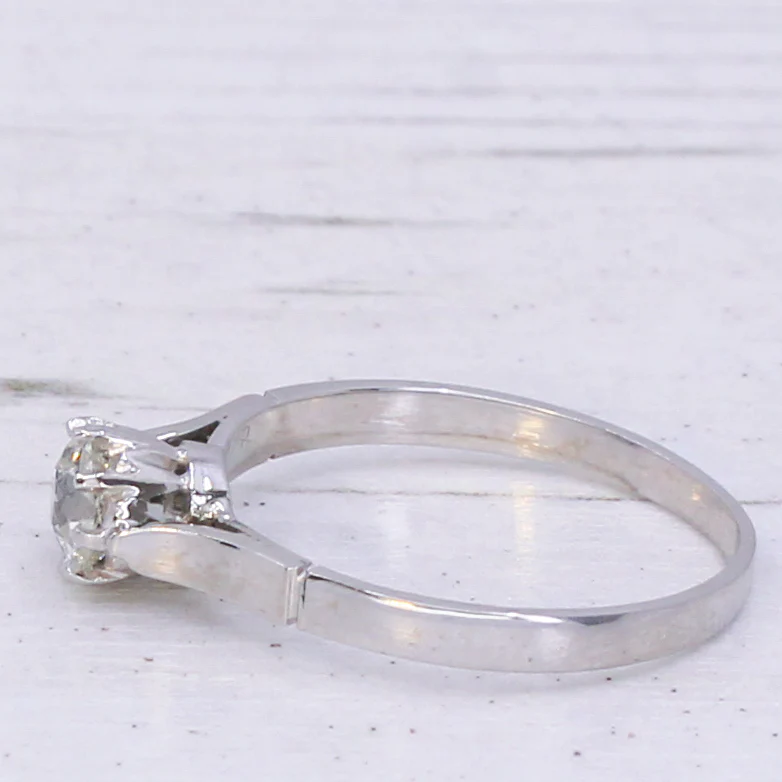 Mid Century 0.51 Carat Old Cut Diamond Engagement Ring, circa 1955 - Image 4