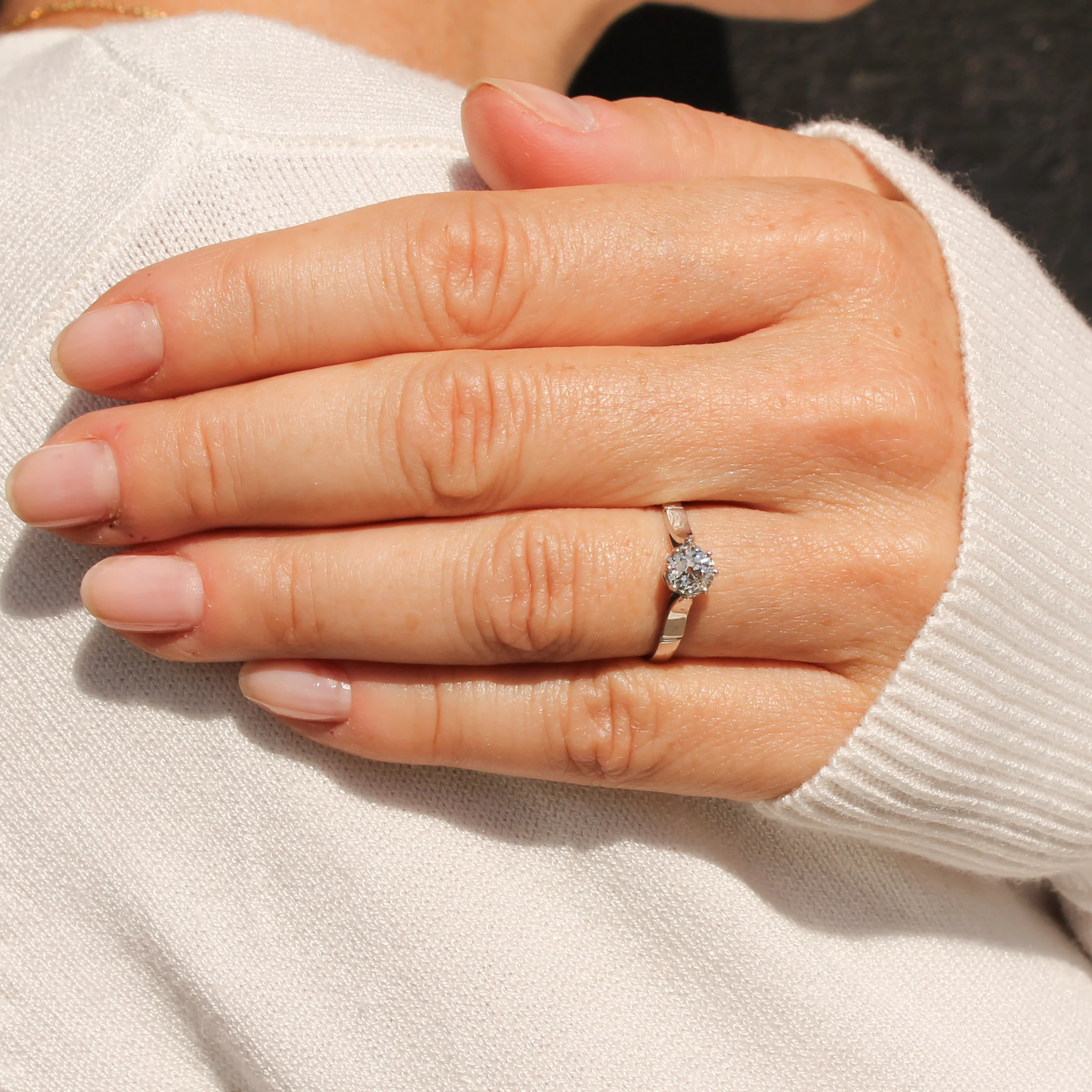 Mid Century 0.51 Carat Old Cut Diamond Engagement Ring, circa 1955 - Image 7