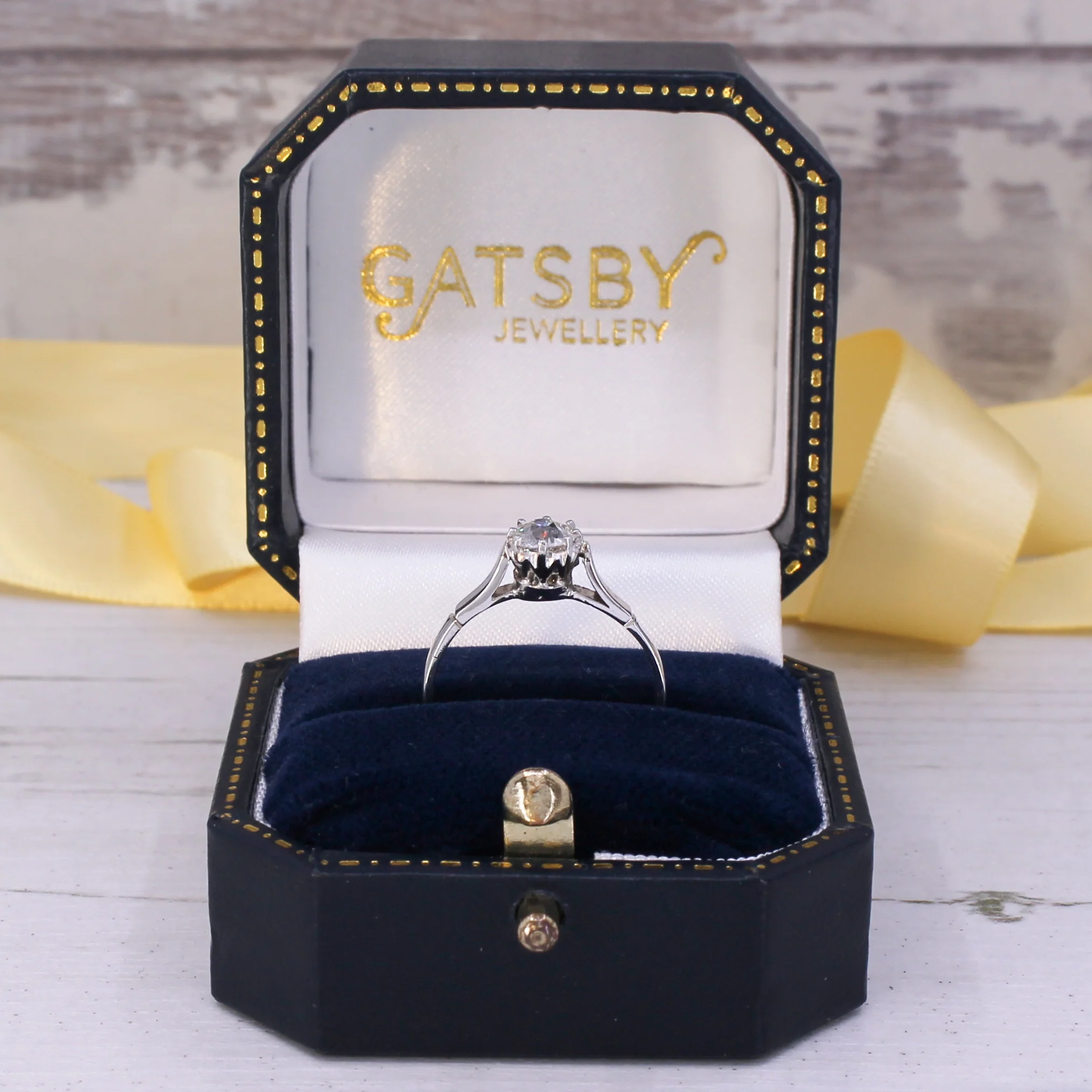 Mid Century 0.51 Carat Old Cut Diamond Engagement Ring, circa 1955 - Image 8