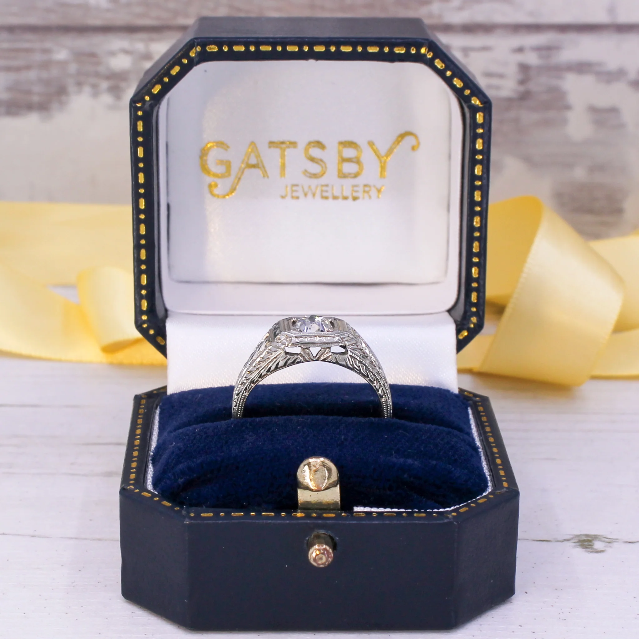 Mid Century 0.76 Carat Old Cut Diamond Solitaire Ring, circa 1955 - Image 8