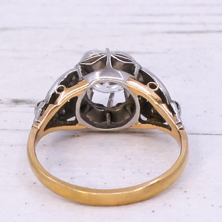 Mid Century 0.86 Carat Transitional Cut Diamond Engagement Ring, circa 1950 - Image 5