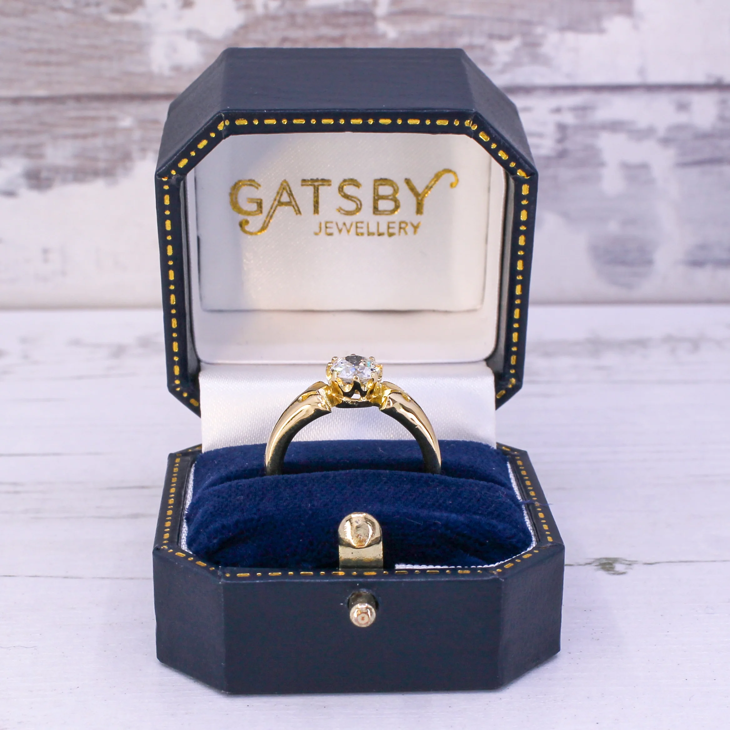 Mid Century 0.91 Carat Old Cut Diamond Solitaire Ring, circa 1950 - Image 6