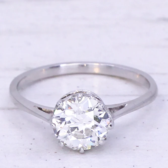 Mid Century 1.00 Carat Transitional Cut Diamond Engagement Ring, circa 1950 - Image 3