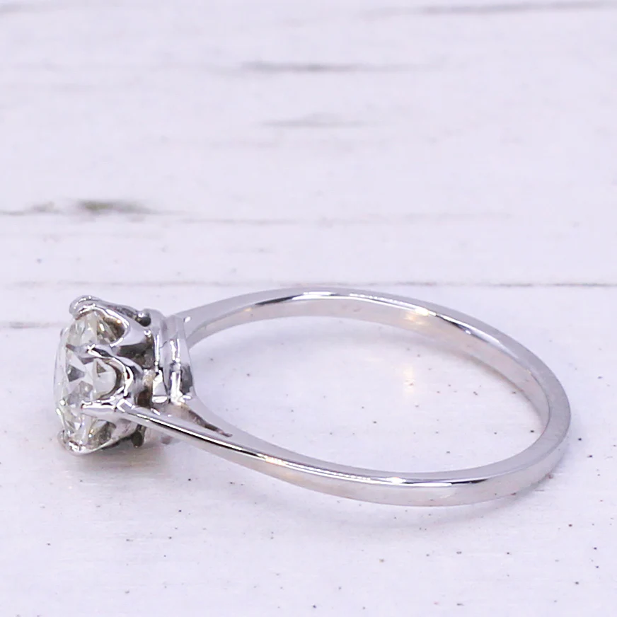Mid Century 1.00 Carat Transitional Cut Diamond Engagement Ring, circa 1950 - Image 4