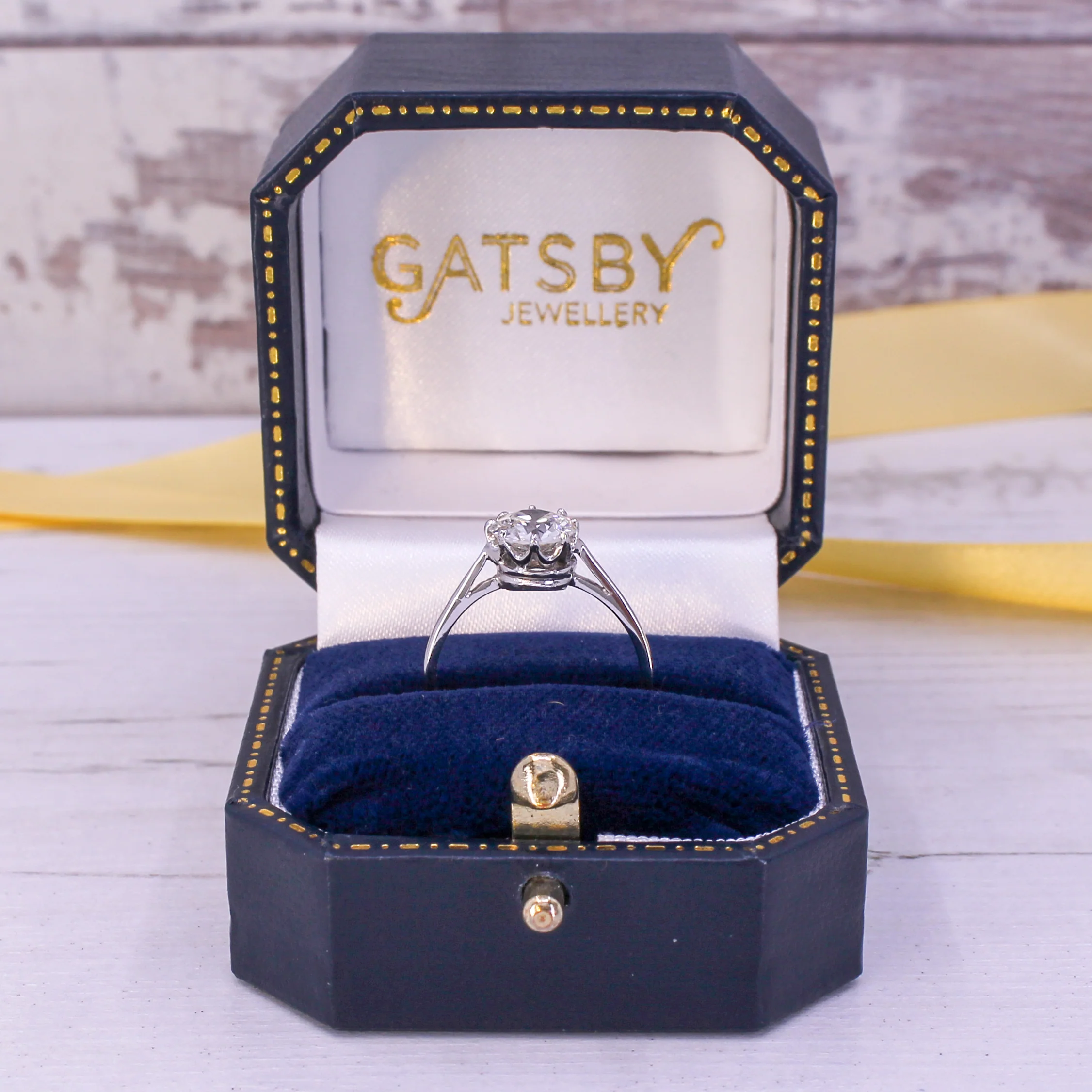 Mid Century 1.00 Carat Transitional Cut Diamond Engagement Ring, circa 1950 - Image 8