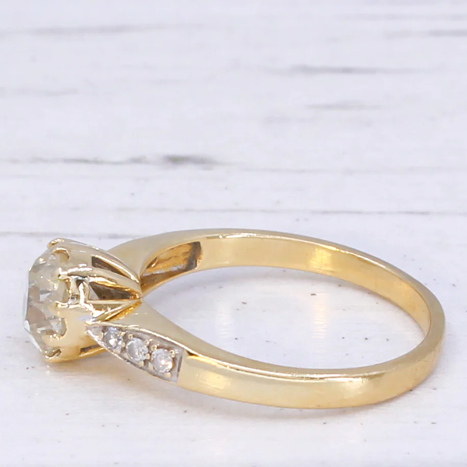 Mid Century 1.26 Carat Old Cut Diamond Engagement Ring, circa 1965 - Image 4