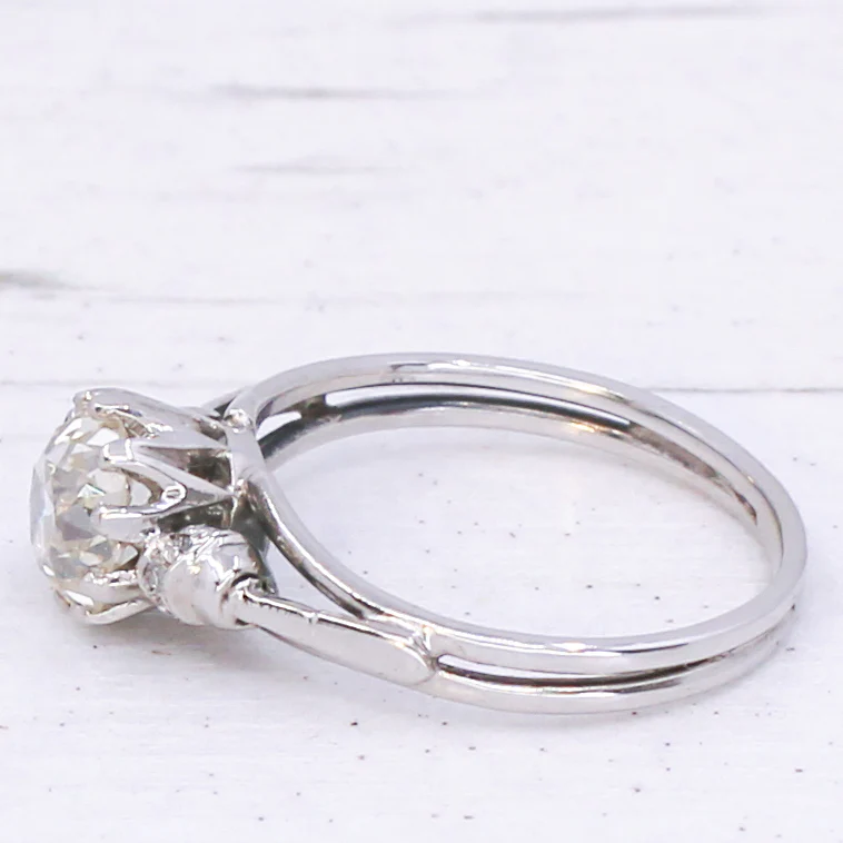 Mid Century 1.41 Carat Old Cut Diamond Engagement Ring, circa 1960 - Image 4