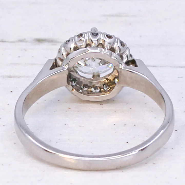 Mid Century 1.49 Carat Transitional Cut Diamond Cluster Ring, circa 1955 - Image 5