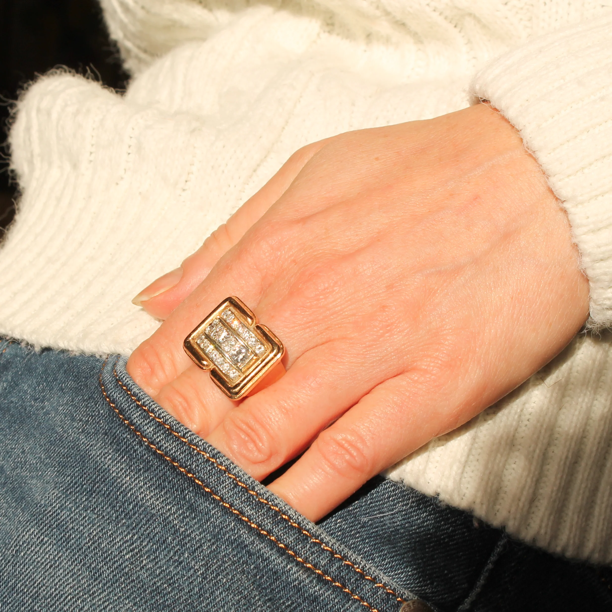 Mid Century 1.58 Carat Diamond Cluster Ring, circa 1965 - Image 8