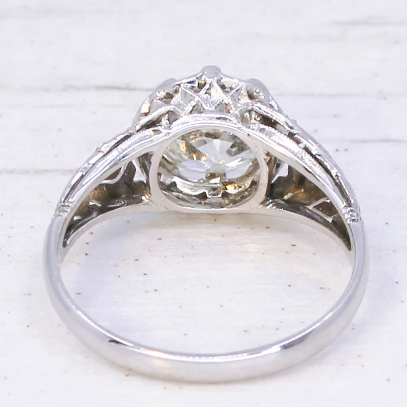 Mid Century 1.76 Carat Old Cut Diamond Engagement Ring, circa 1960 - Image 5