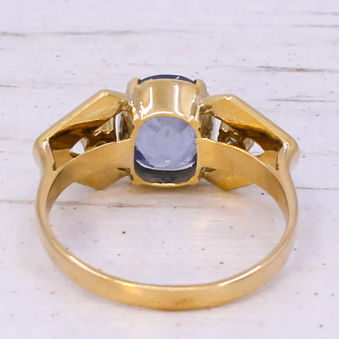 Mid Century 2.20 Carat Natural Ceylon Sapphire Ring, circa 1960 - Image 5