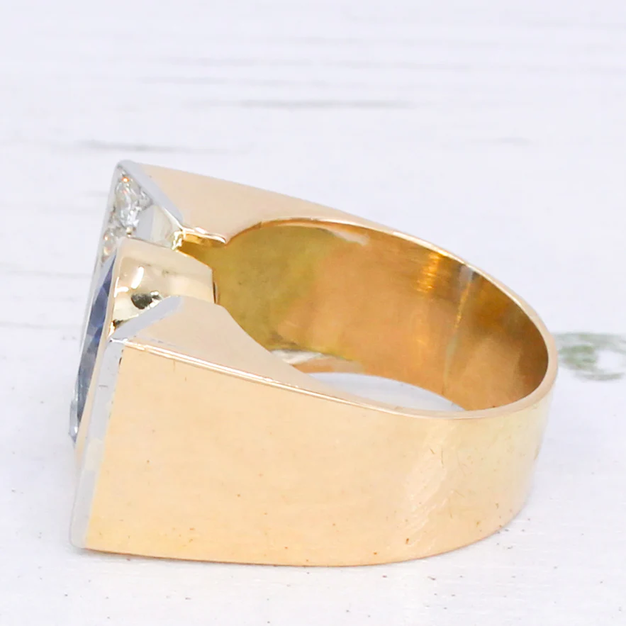 Mid Century 7.90 Carat Ceylon Sapphire Ring, circa 1950 - Image 6