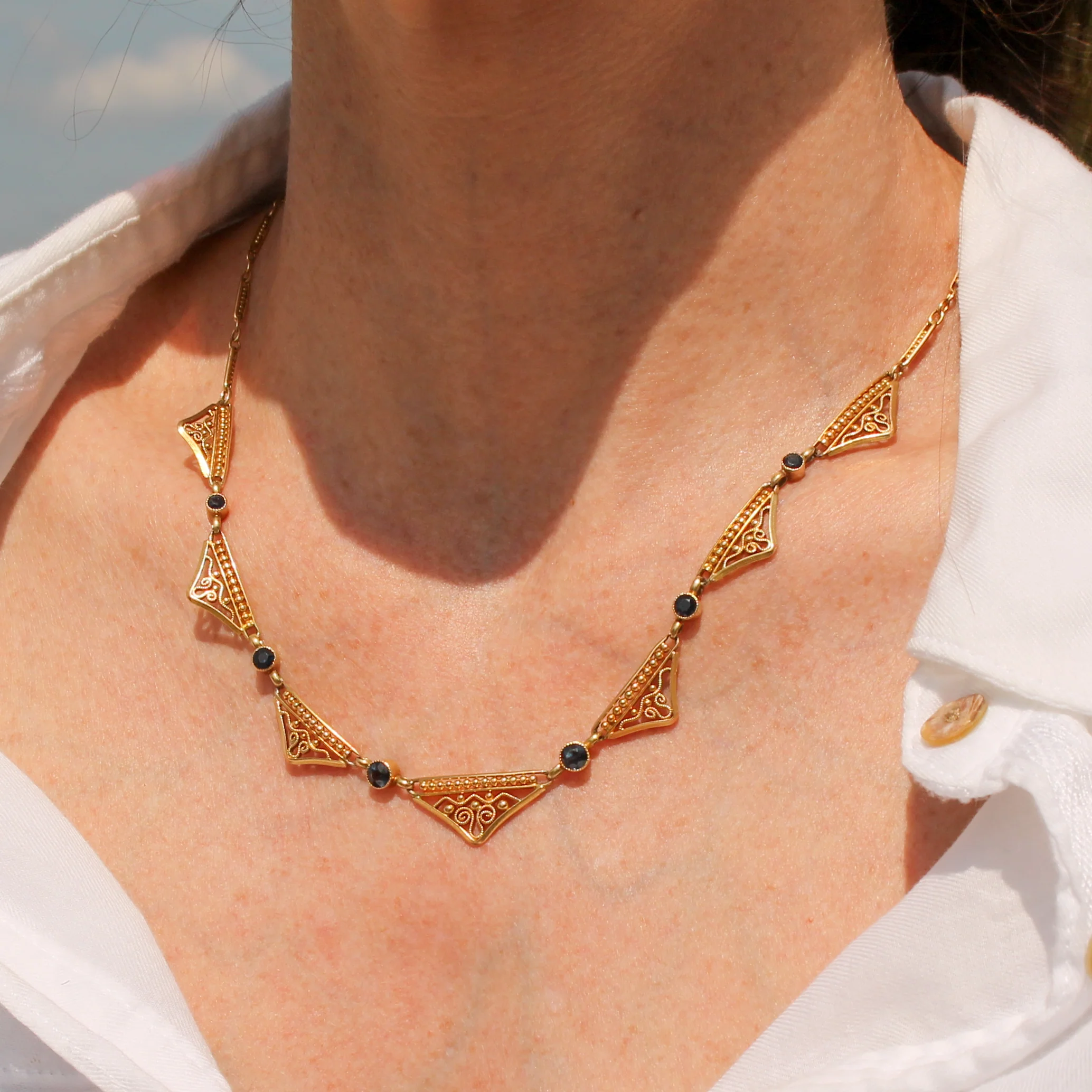 Mid Century Sapphire Necklace, French, circa 1960 - Image 4