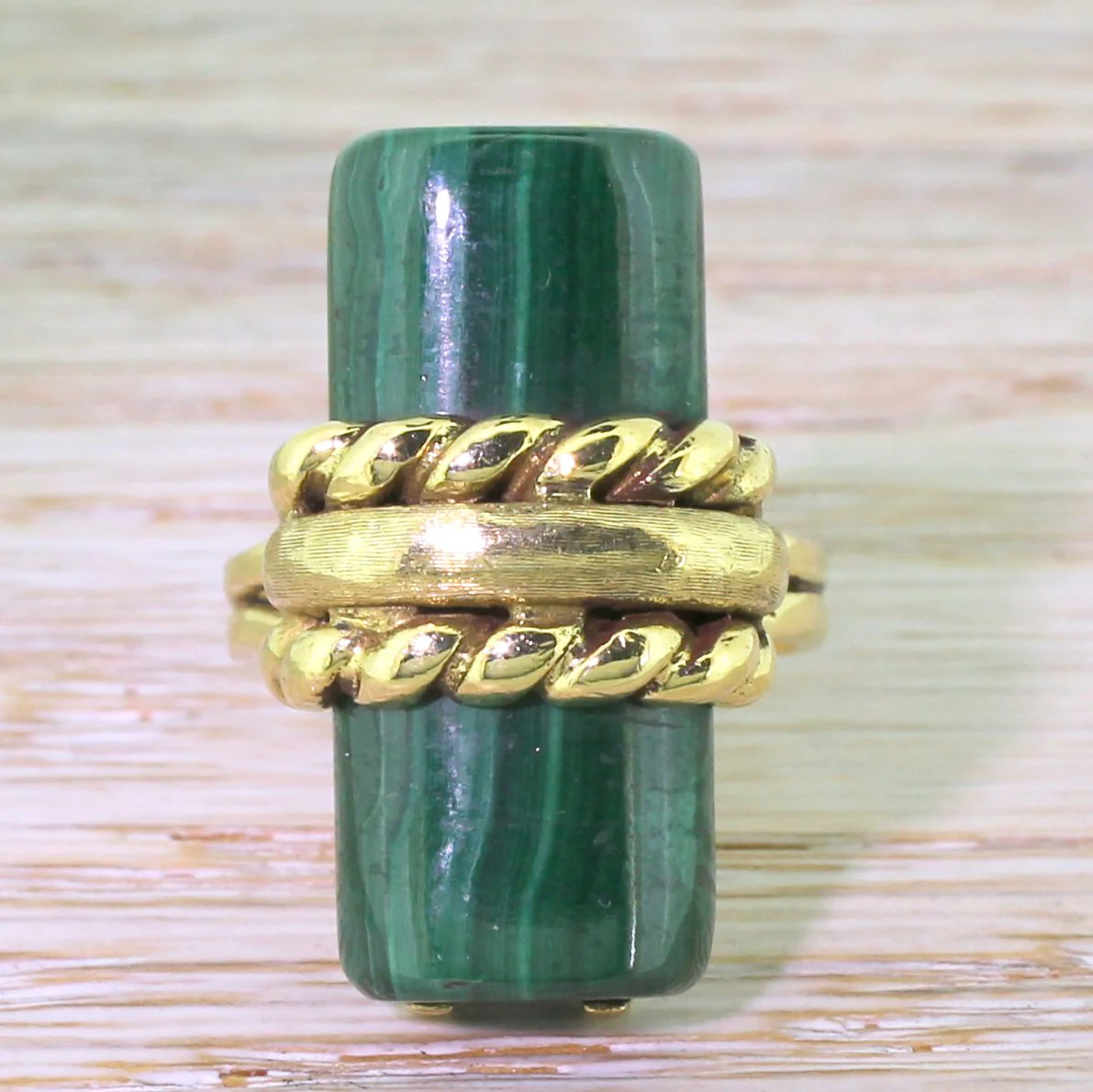 Modernist Malachite Dress Ring, circa 1960 - Image 3
