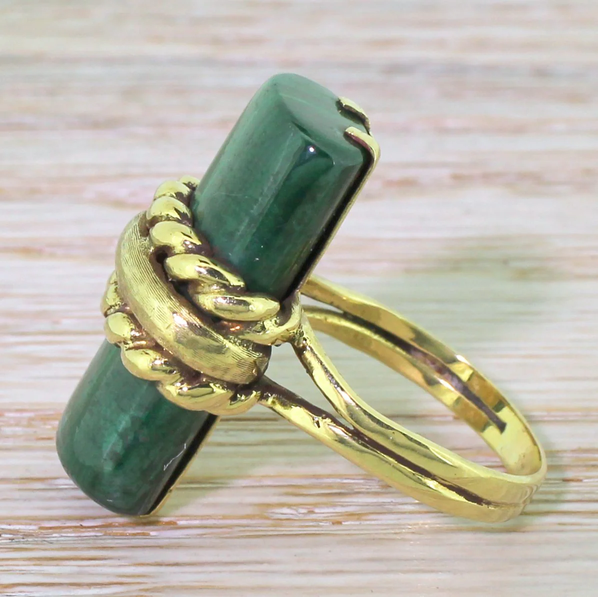 Modernist Malachite Dress Ring, circa 1960 - Image 4
