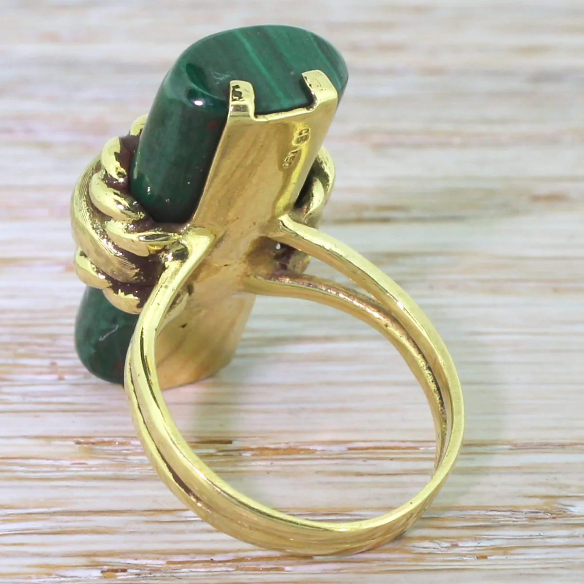 Modernist Malachite Dress Ring, circa 1960 - Image 5