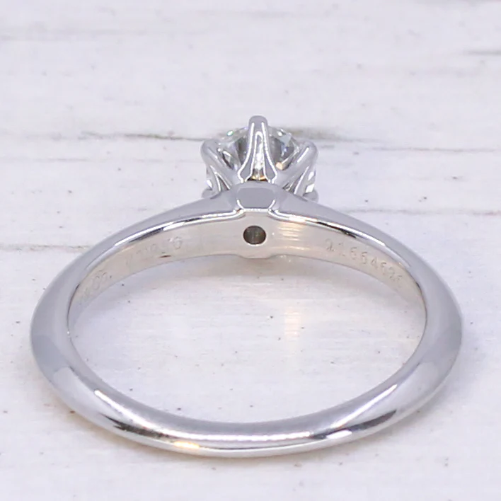TIFFANY & CO. 0.45 Carat Round Brilliant Cut Diamond Engagement Ring, Platinum - Image 5
