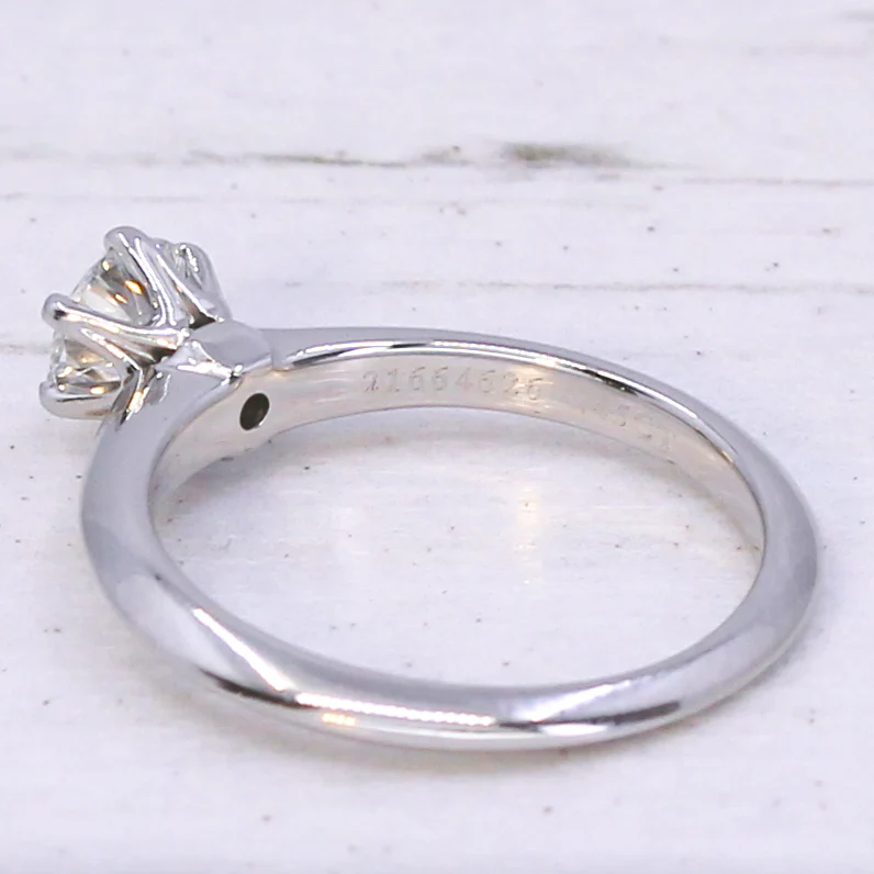 TIFFANY & CO. 0.45 Carat Round Brilliant Cut Diamond Engagement Ring, Platinum - Image 7