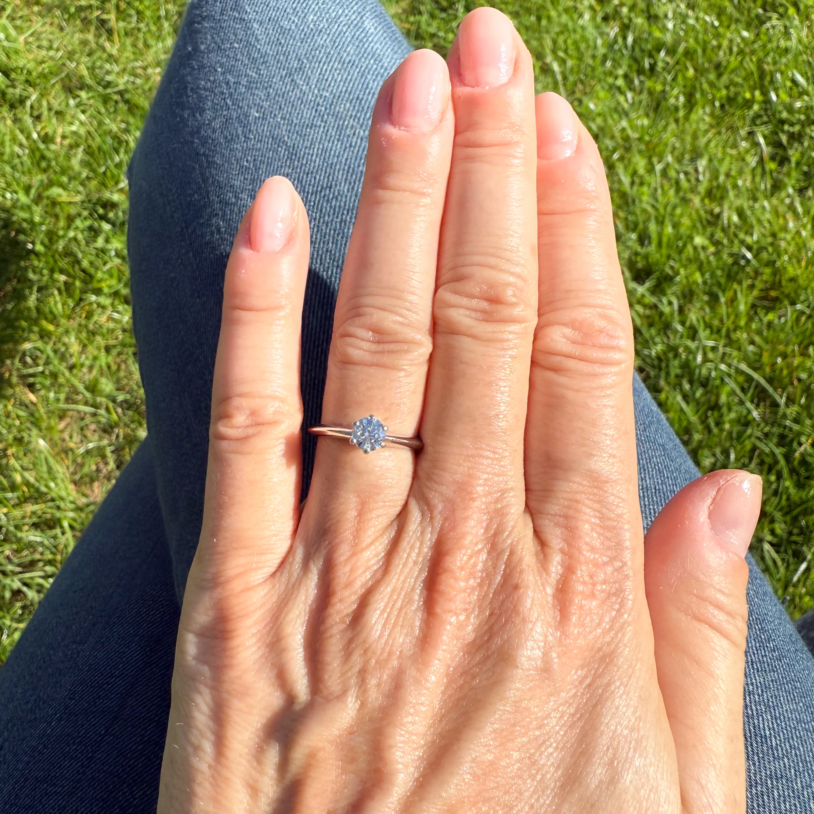 TIFFANY & CO. 0.45 Carat Round Brilliant Cut Diamond Engagement Ring, Platinum - Image 9