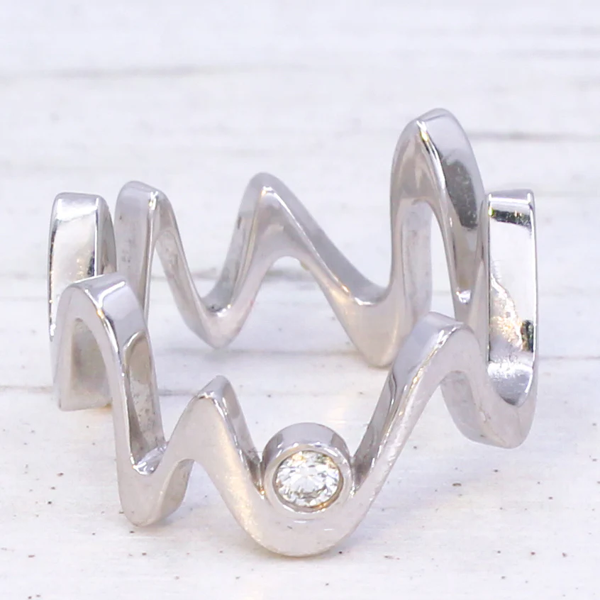 TIFFANY & CO. Diamond Equus Ring by Frank Gehry, 18k White Gold
