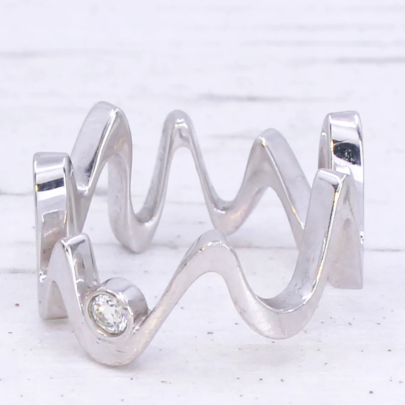TIFFANY & CO. Diamond Equus Ring by Frank Gehry, 18k White Gold - Image 3