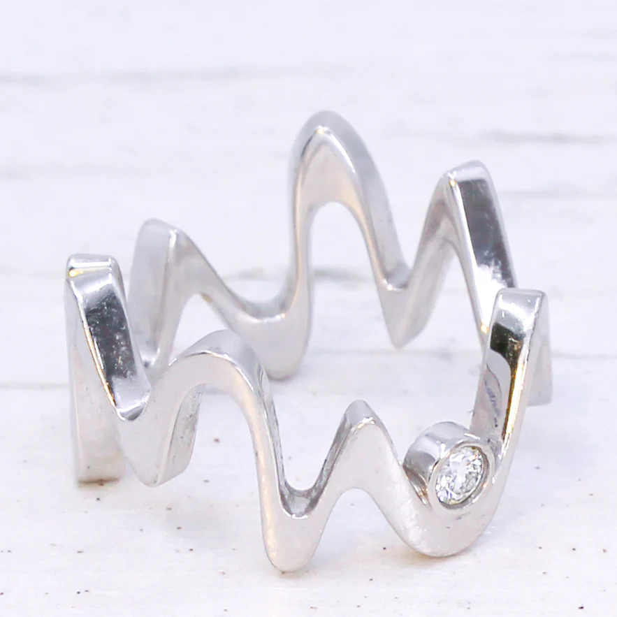 TIFFANY & CO. Diamond Equus Ring by Frank Gehry, 18k White Gold - Image 7