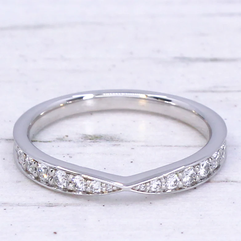 TIFFANY & CO Harmony Band Ring, Platinum, size H 1/2